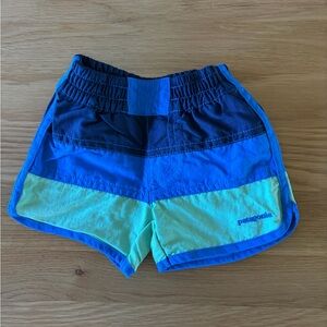 Patagonia Kids Colorblock Shorts - Blue and Yellow